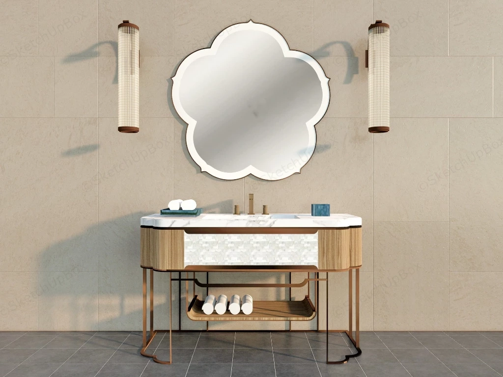 Mid Century Modern Bathroom Vanity sketchup model preview - SketchupBox