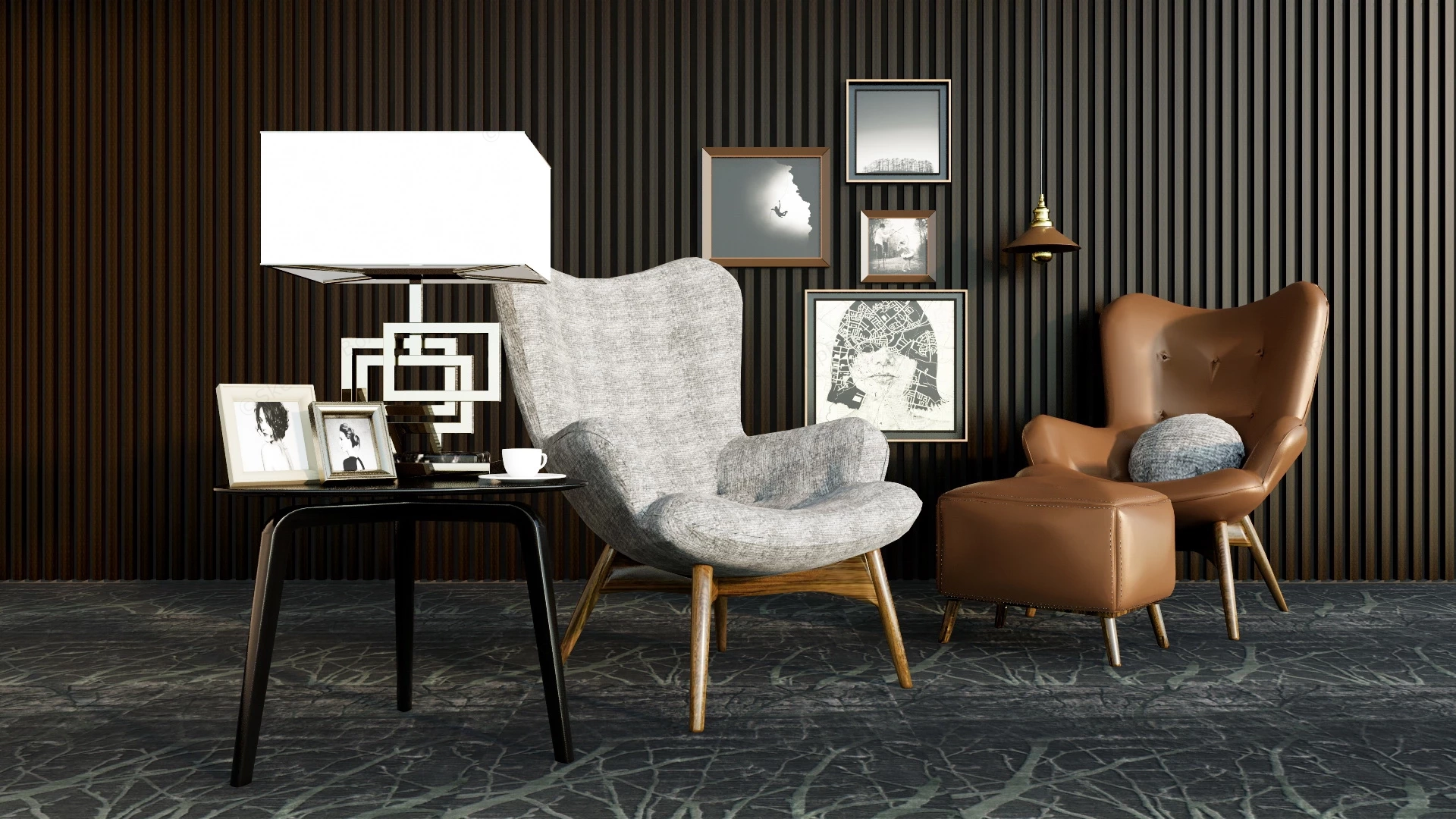Accent Armchair Set sketchup model preview - SketchupBox