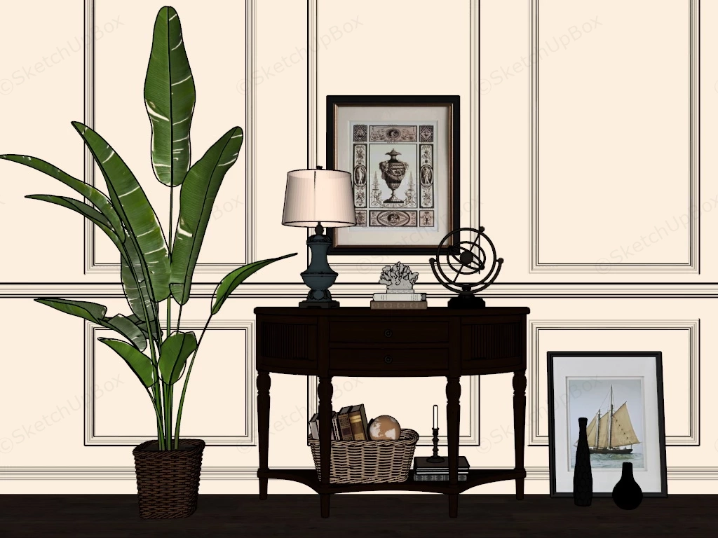 Foyer Entryway Table sketchup model preview - SketchupBox