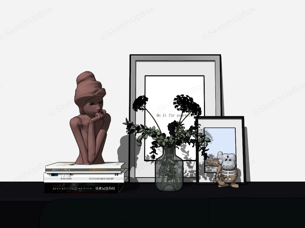 Black Accent Cabinet sketchup model preview - SketchupBox