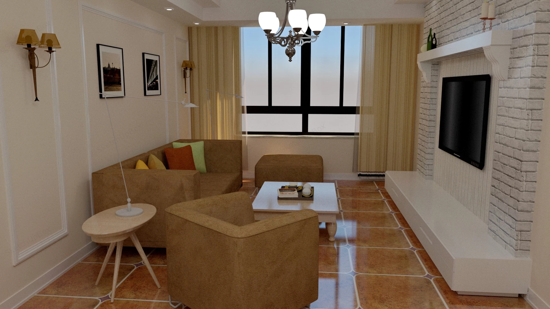 Living Room And Dining Room Combo sketchup model preview - SketchupBox