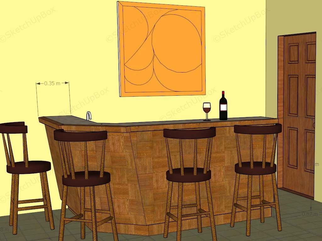 Small Home Bar Design sketchup model preview - SketchupBox