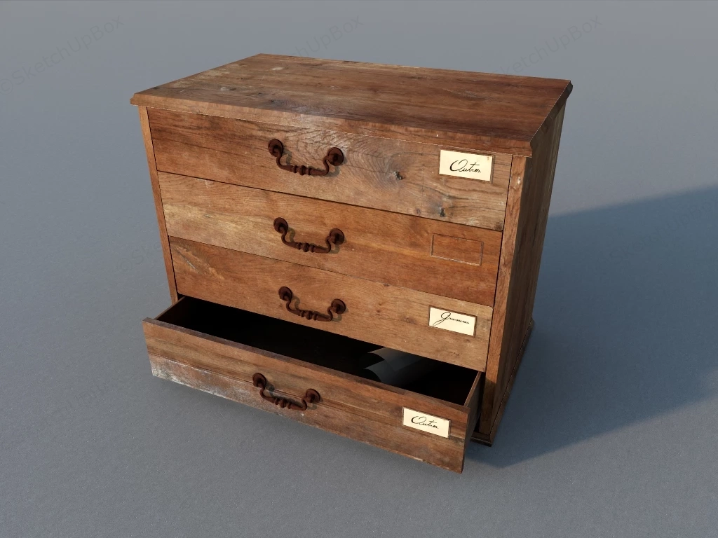 Rustic Chest Of Drawers sketchup model preview - SketchupBox
