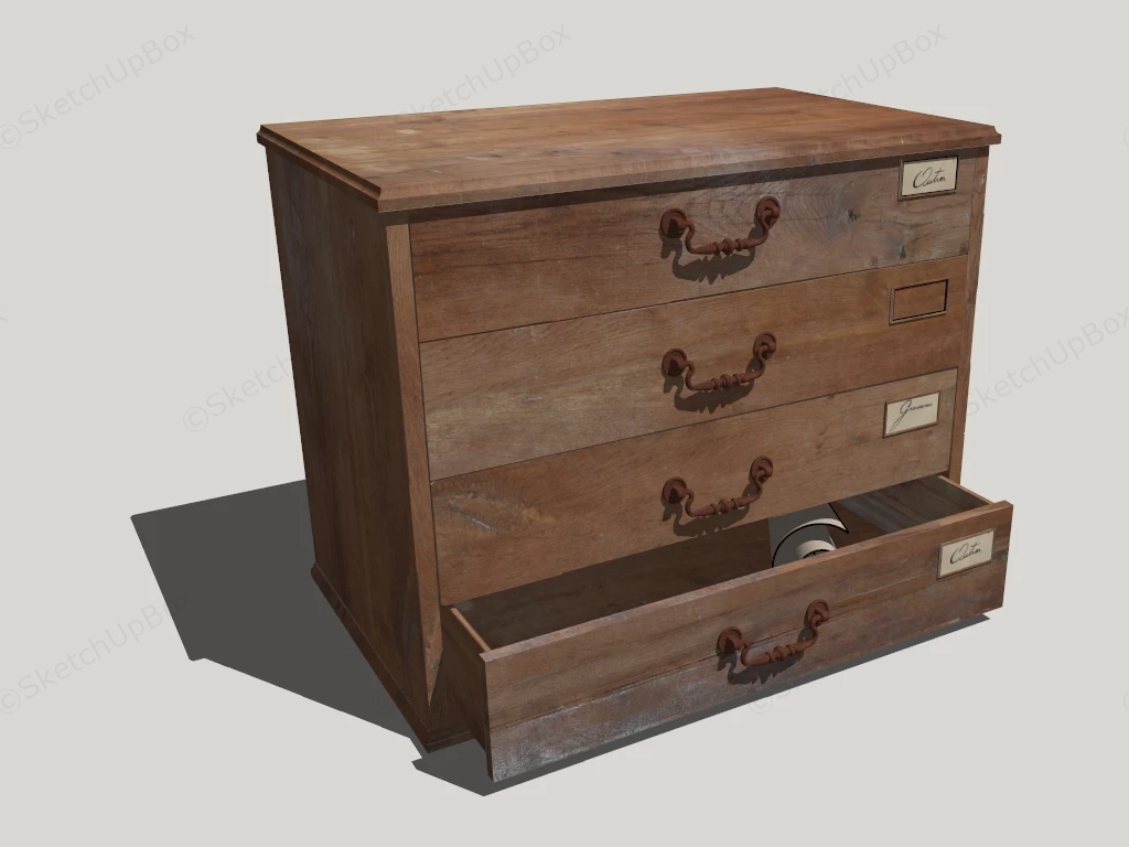 Rustic Chest Of Drawers sketchup model preview - SketchupBox