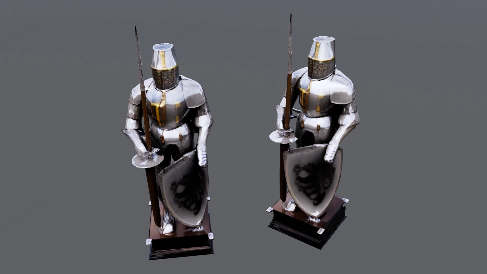 Medieval Knight Figure sketchup model preview - SketchupBox