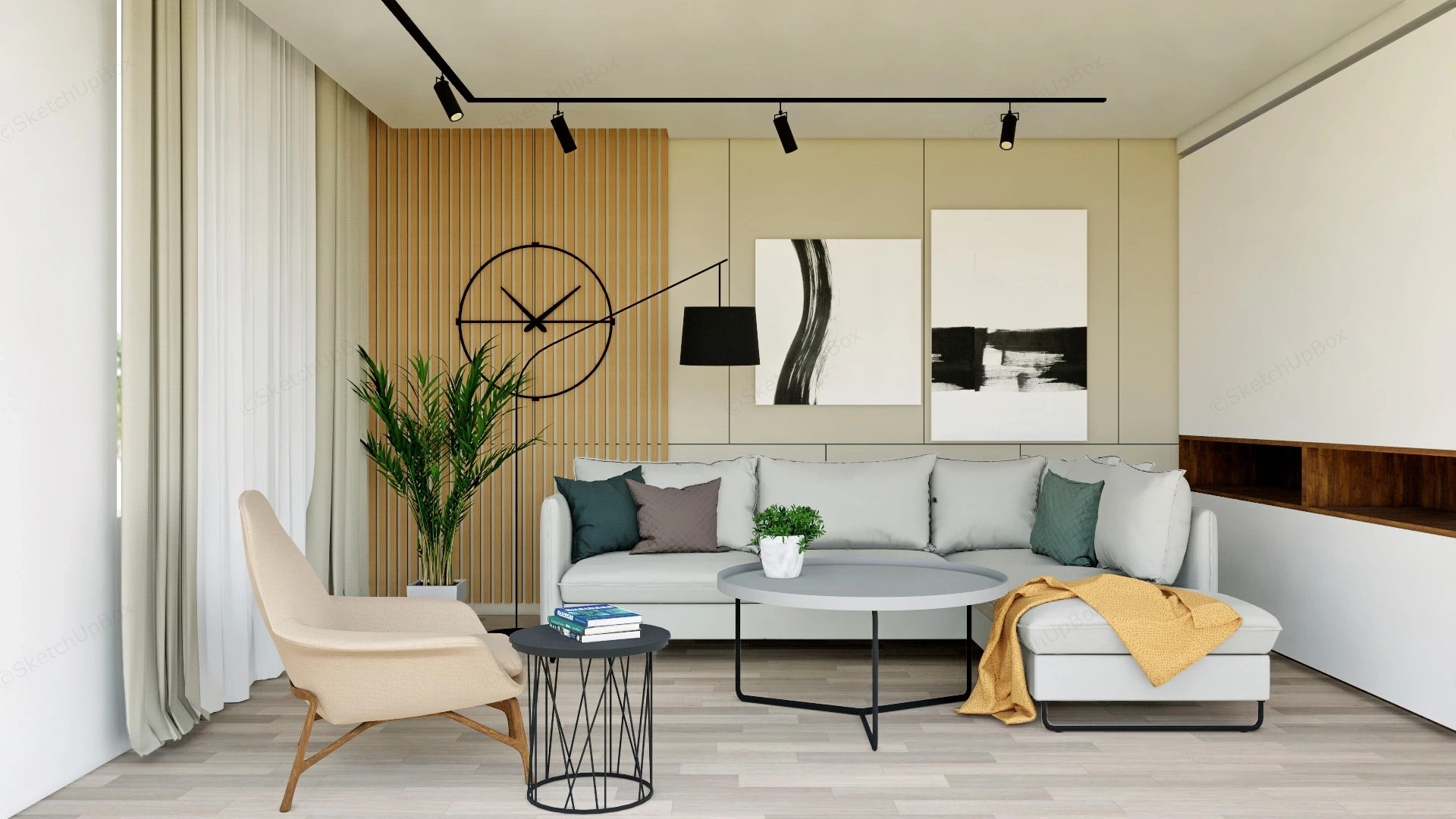 Small Living Room Design sketchup model preview - SketchupBox