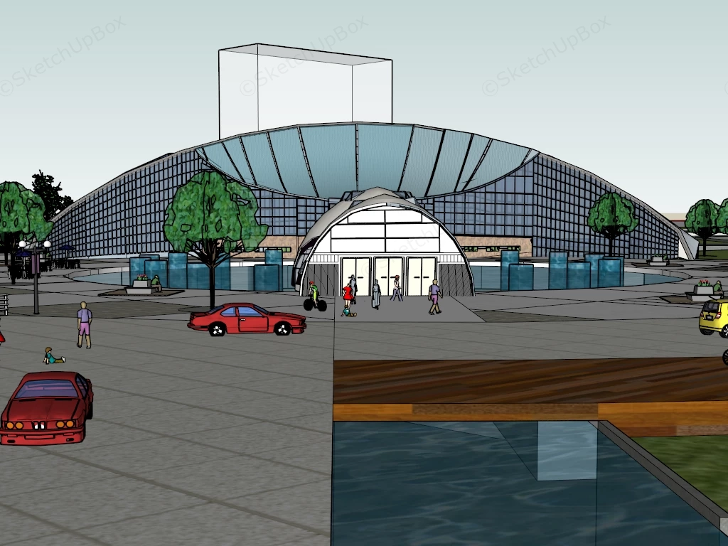 Modern Exhibition Hall Exterior Design sketchup model preview - SketchupBox