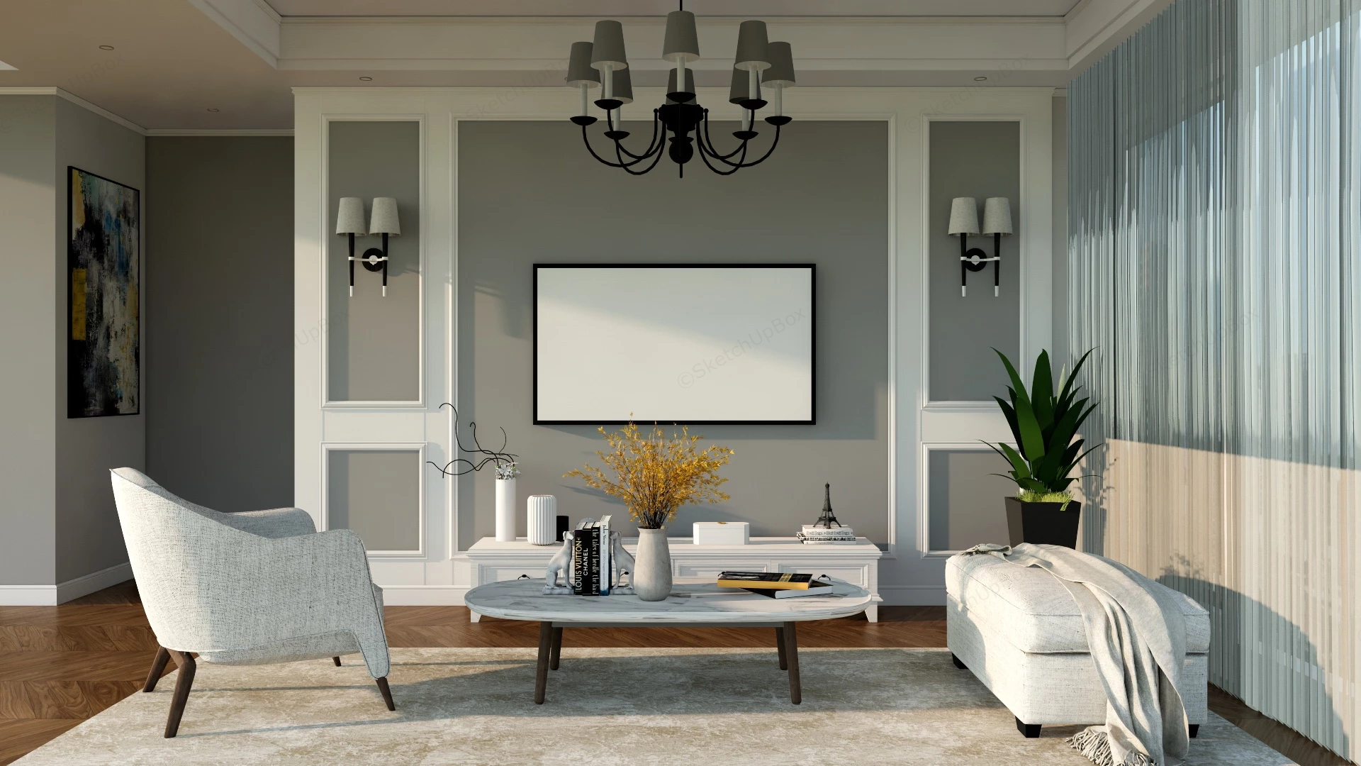 Small Living Room Idea sketchup model preview - SketchupBox