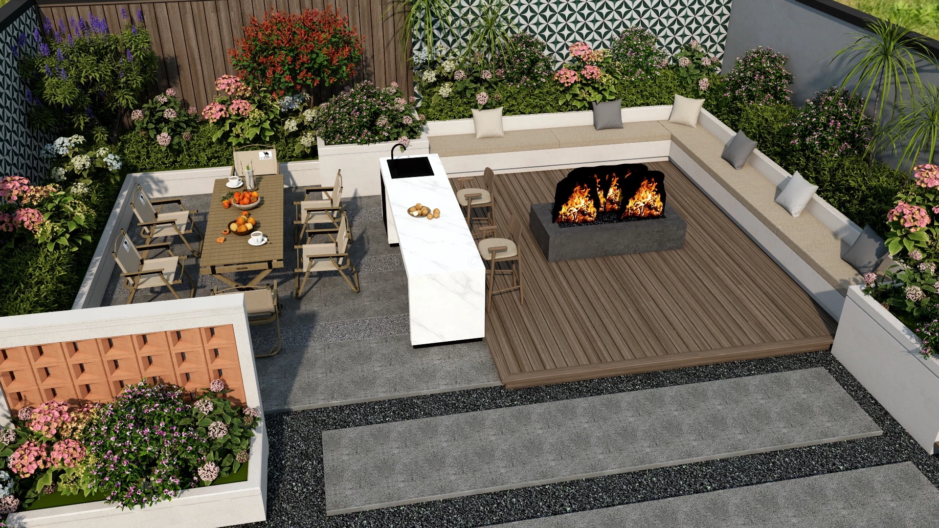 Outdoor Patio Idea sketchup model preview - SketchupBox