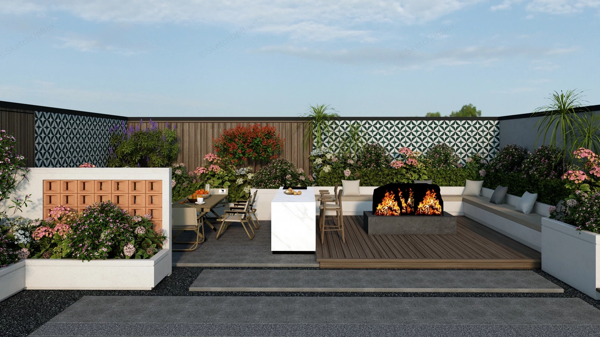 Outdoor Patio Idea sketchup model preview - SketchupBox