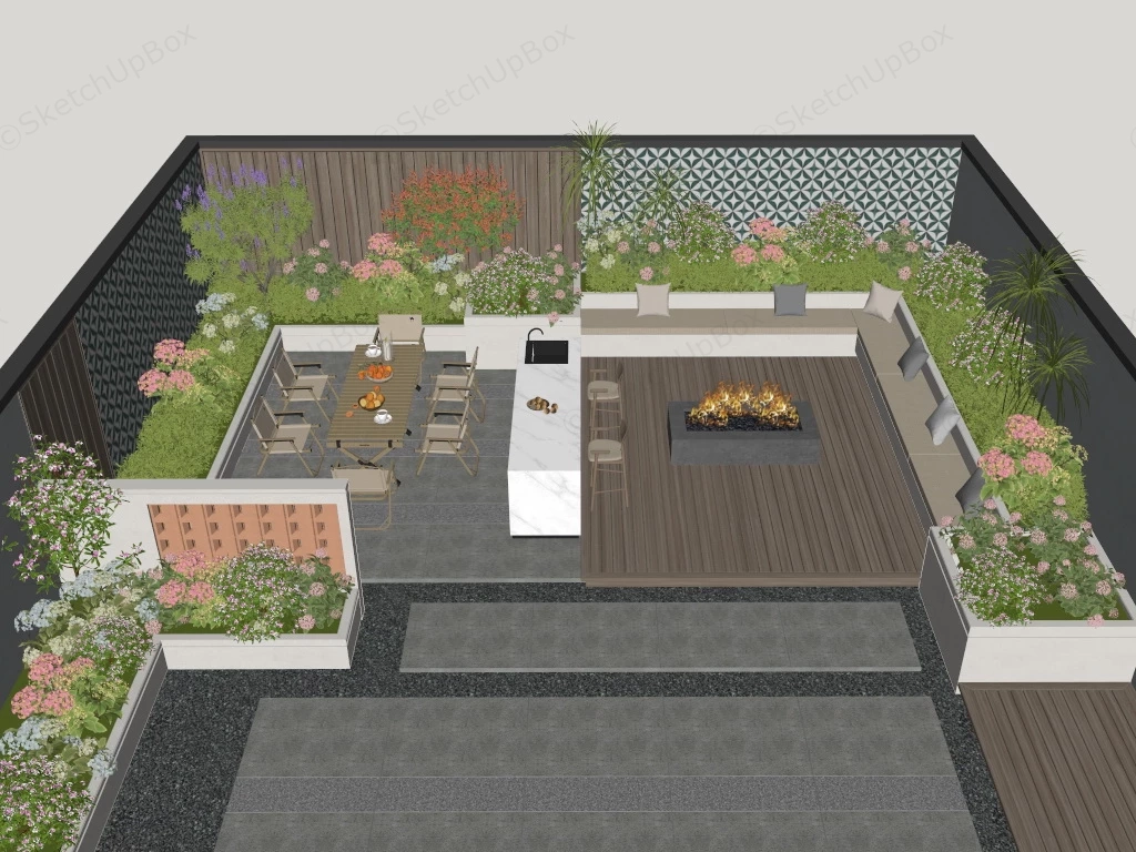Outdoor Patio Idea sketchup model preview - SketchupBox