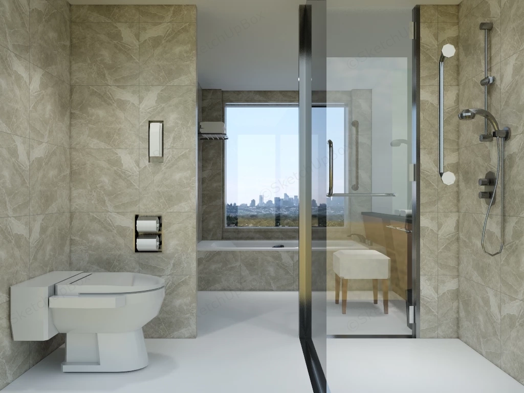 Small Bathroom With Tub Idea sketchup model preview - SketchupBox