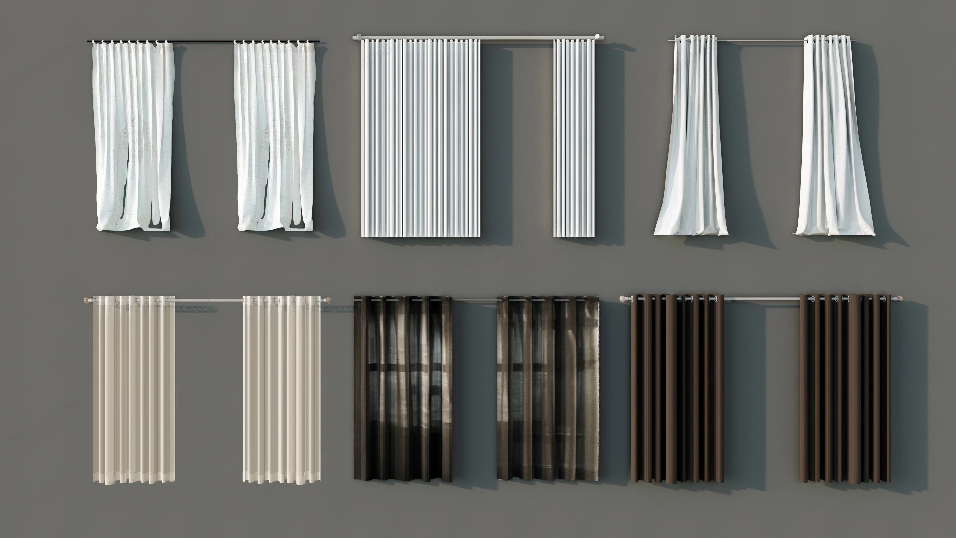 Curtains & Draperies sketchup model preview - SketchupBox