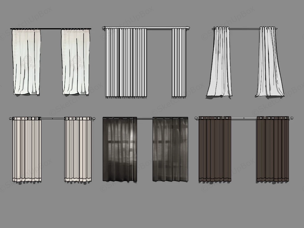 Curtains & Draperies sketchup model preview - SketchupBox