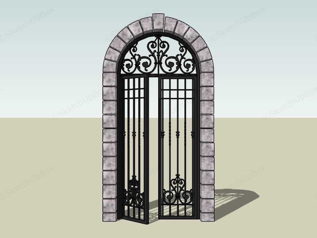 Arched Garden Gate sketchup model preview - SketchupBox