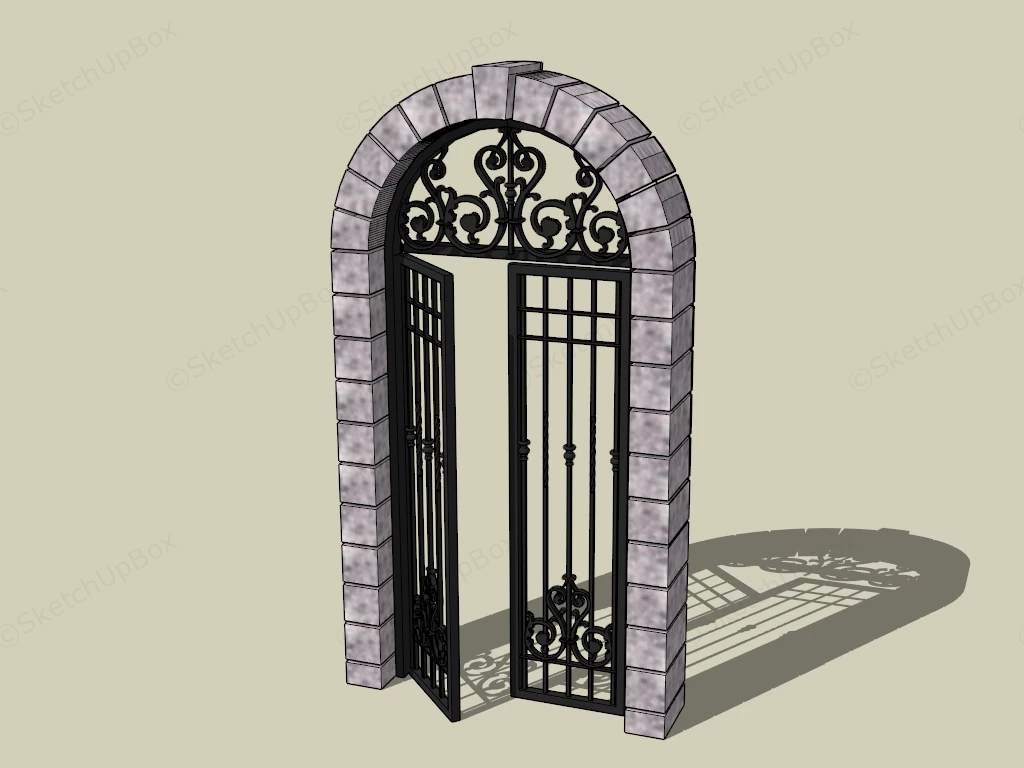Arched Garden Gate sketchup model preview - SketchupBox