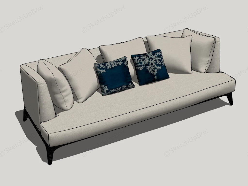 Cream Couch Sofa sketchup model preview - SketchupBox