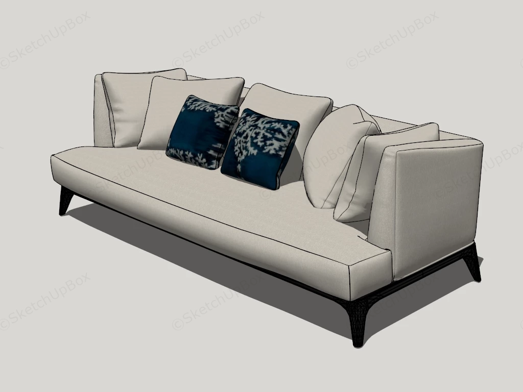Cream Couch Sofa sketchup model preview - SketchupBox