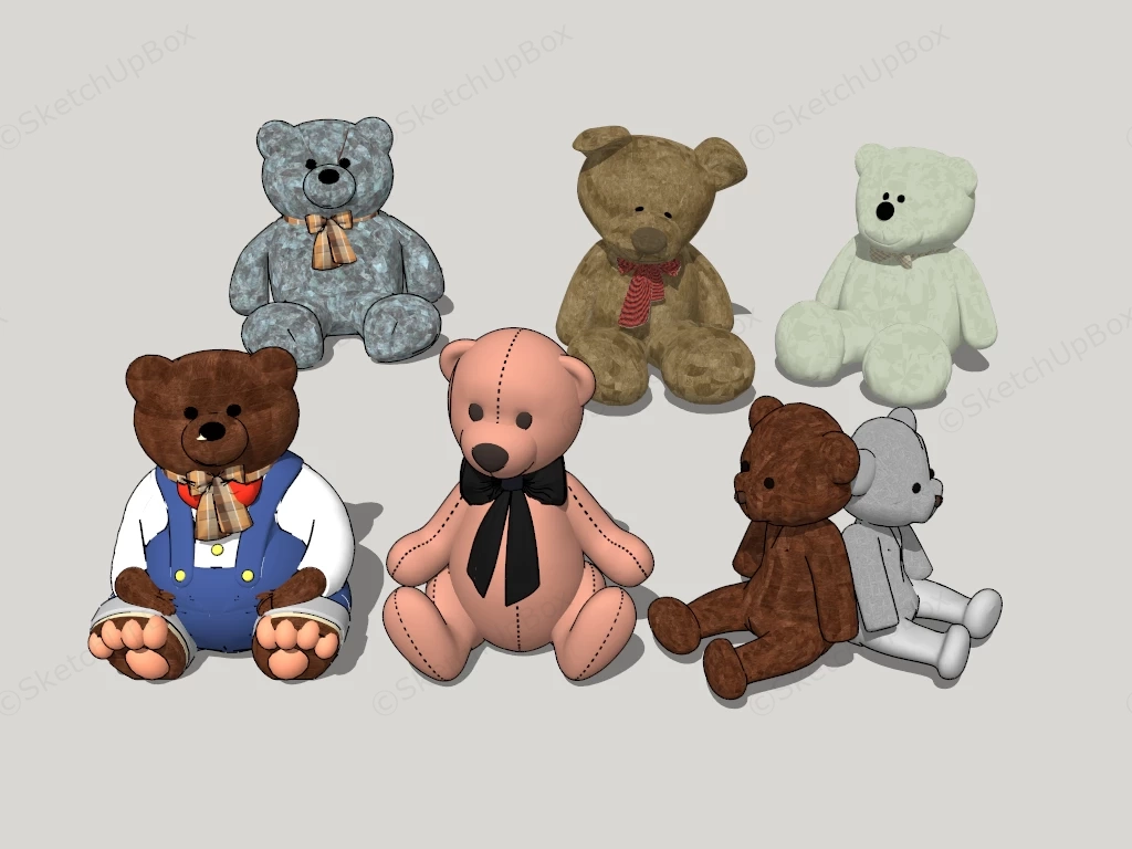 Teddy Bear Toys sketchup model preview - SketchupBox