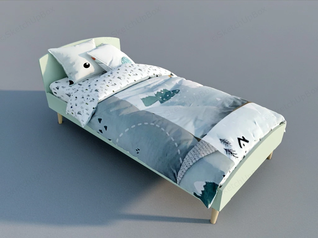 Kids Single Bed Design sketchup model preview - SketchupBox