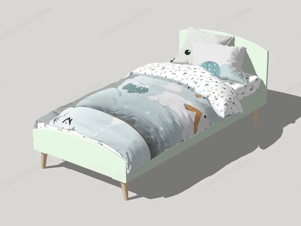 Kids Single Bed Design sketchup model preview - SketchupBox
