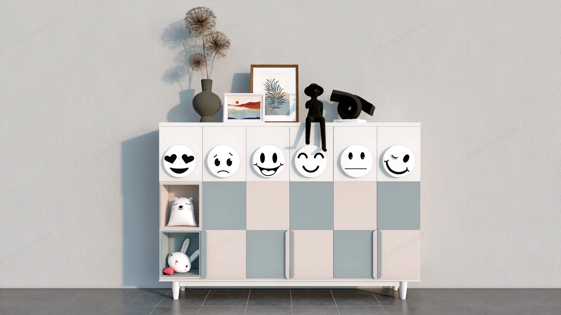 Cute Toys Storage Cabinet sketchup model preview - SketchupBox