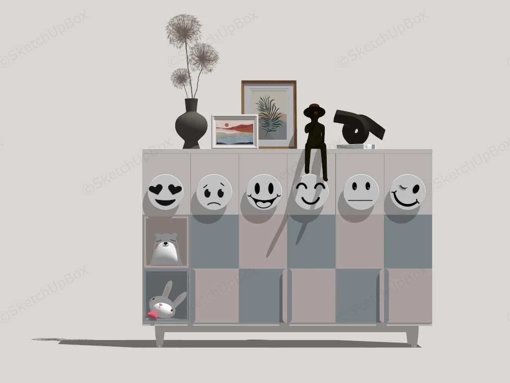 Cute Toys Storage Cabinet sketchup model preview - SketchupBox