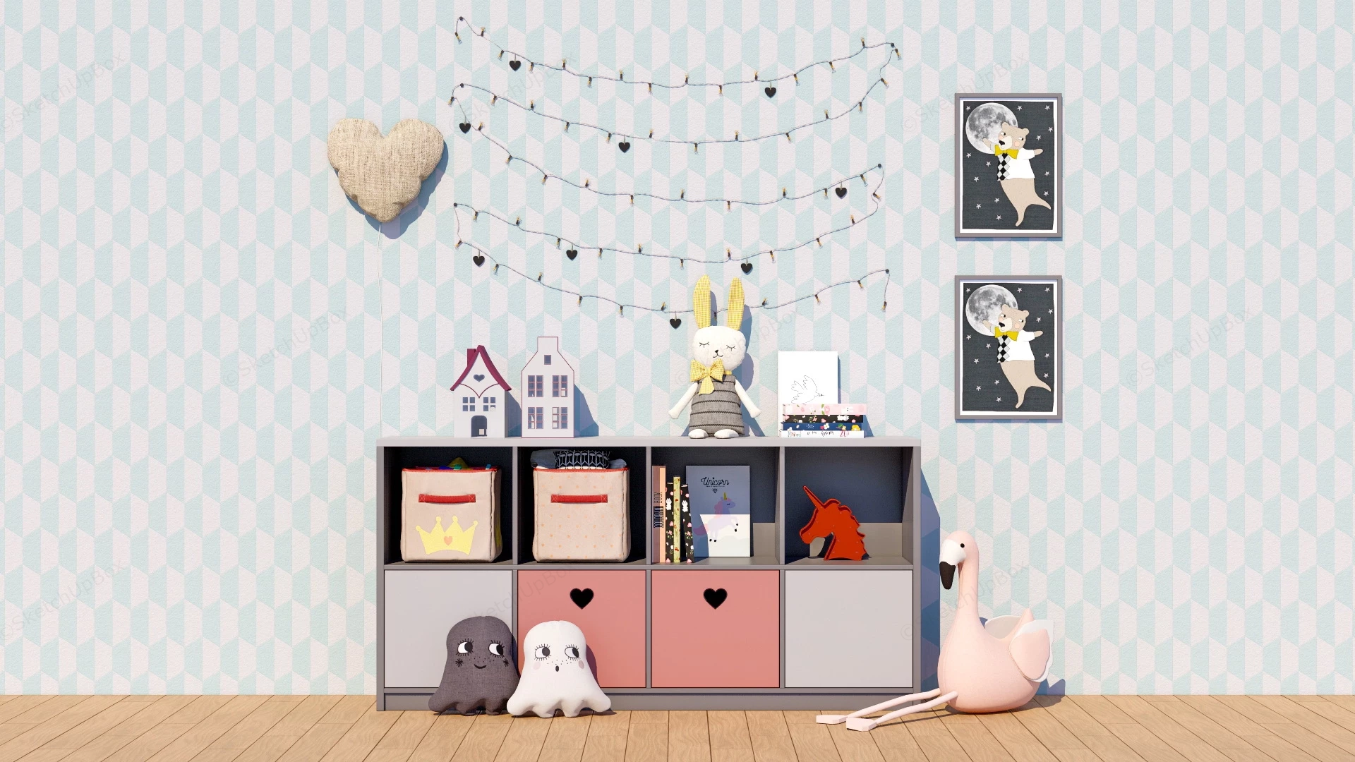 Decorative Toy Storage sketchup model preview - SketchupBox