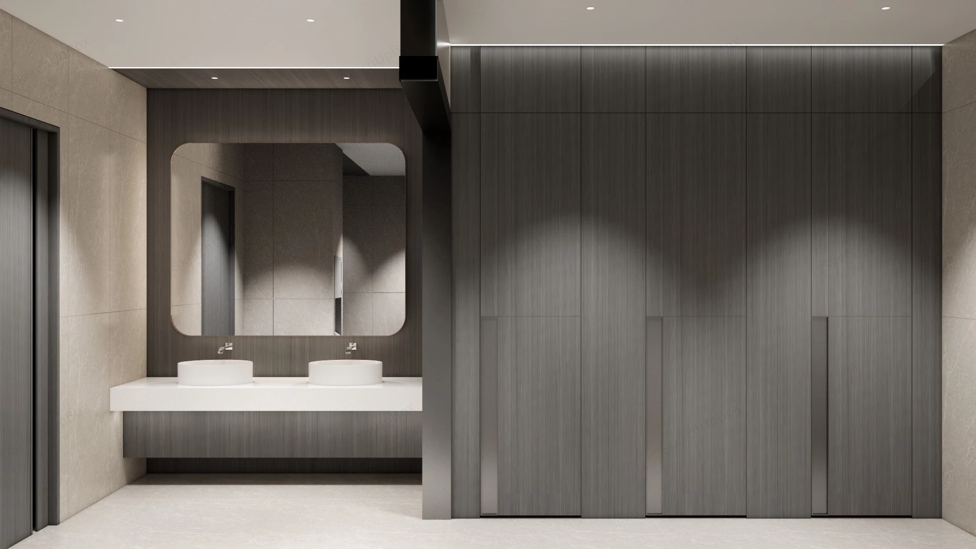 Public Men Restroom Design sketchup model preview - SketchupBox