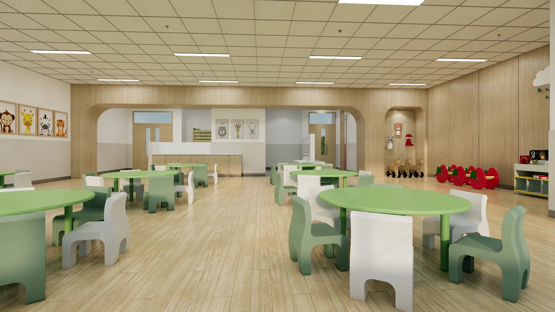 Kindergarten Playroom Decor sketchup model preview - SketchupBox