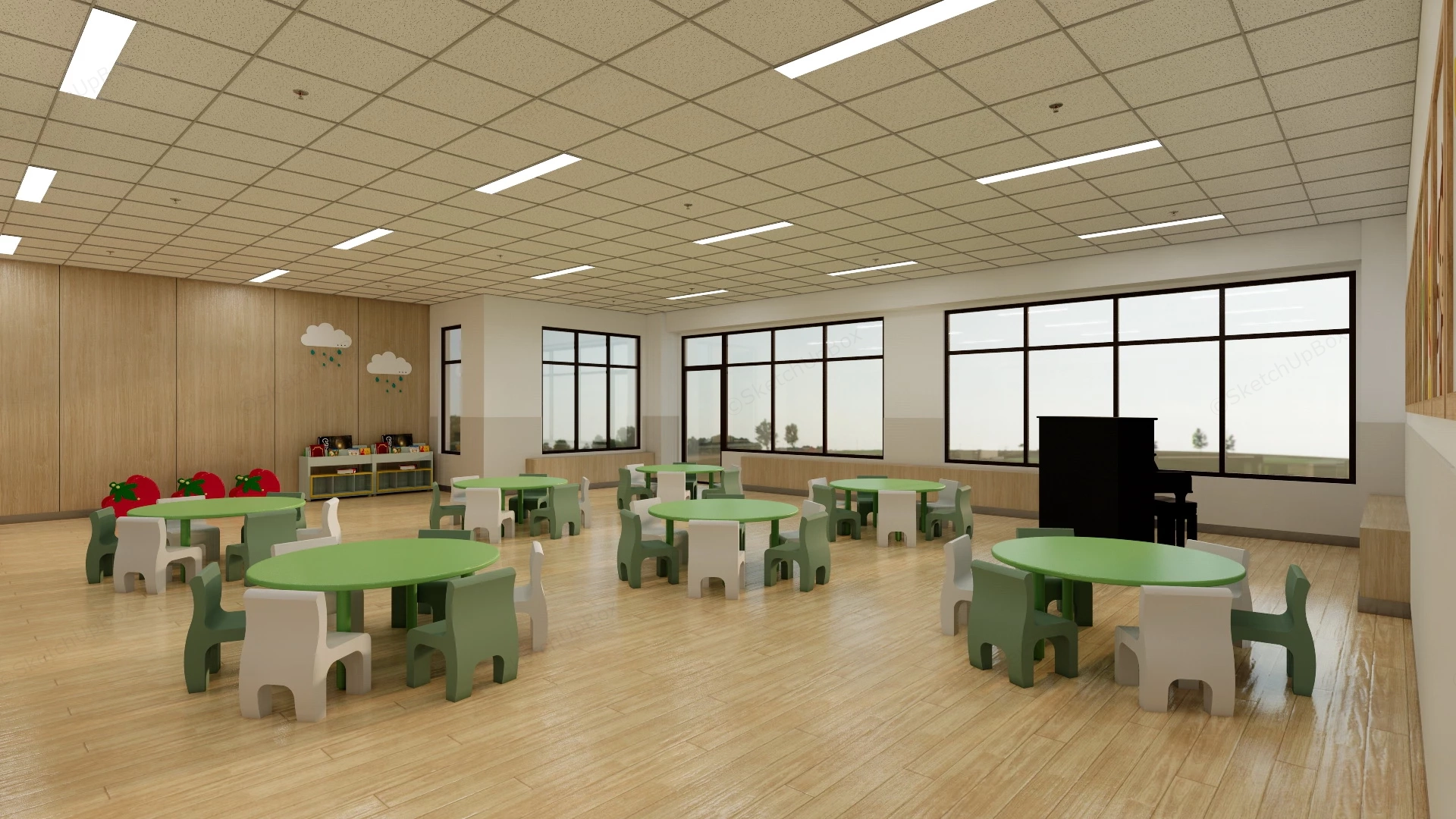 Kindergarten Playroom Decor sketchup model preview - SketchupBox