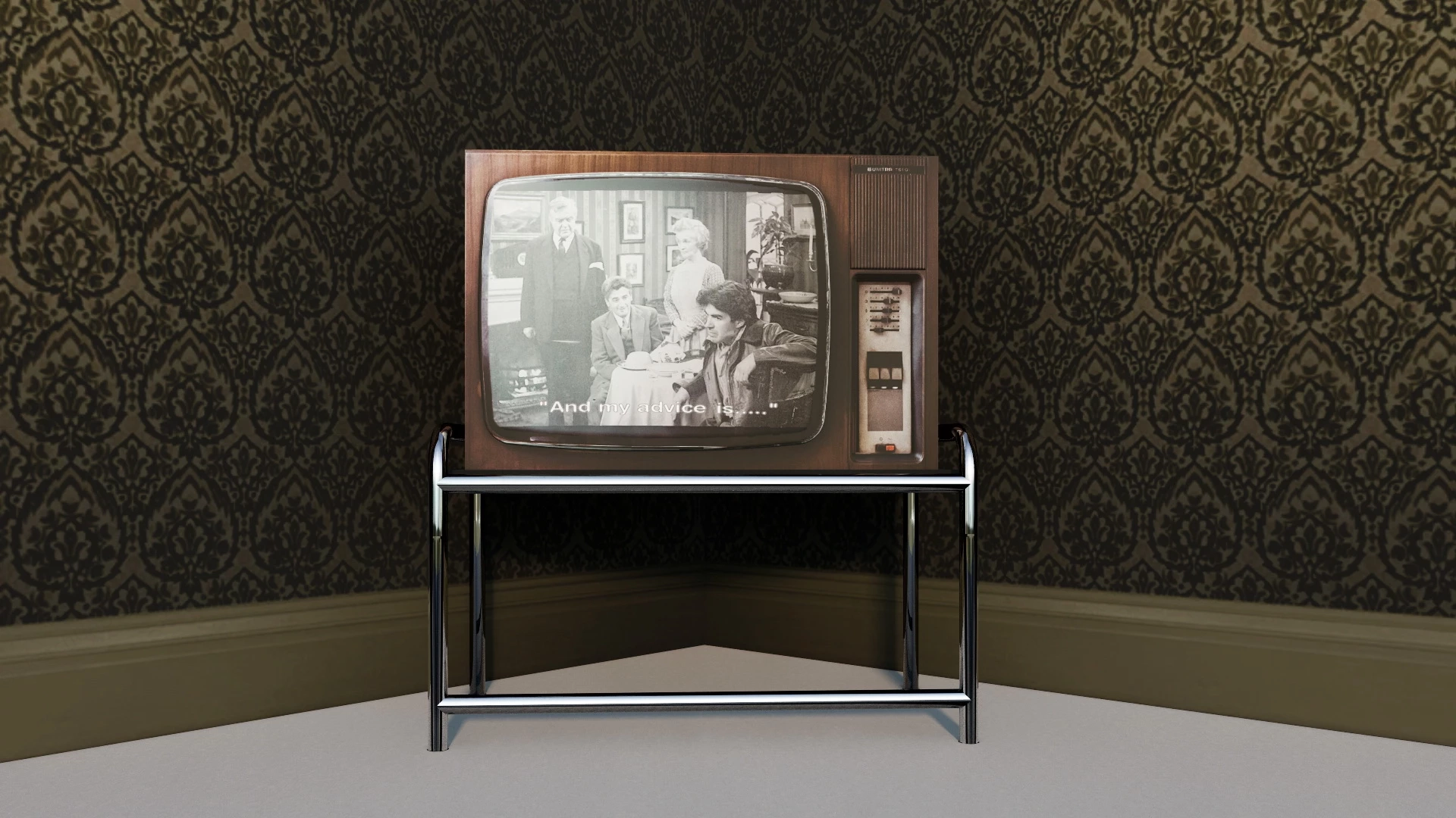 Antique TV sketchup model preview - SketchupBox