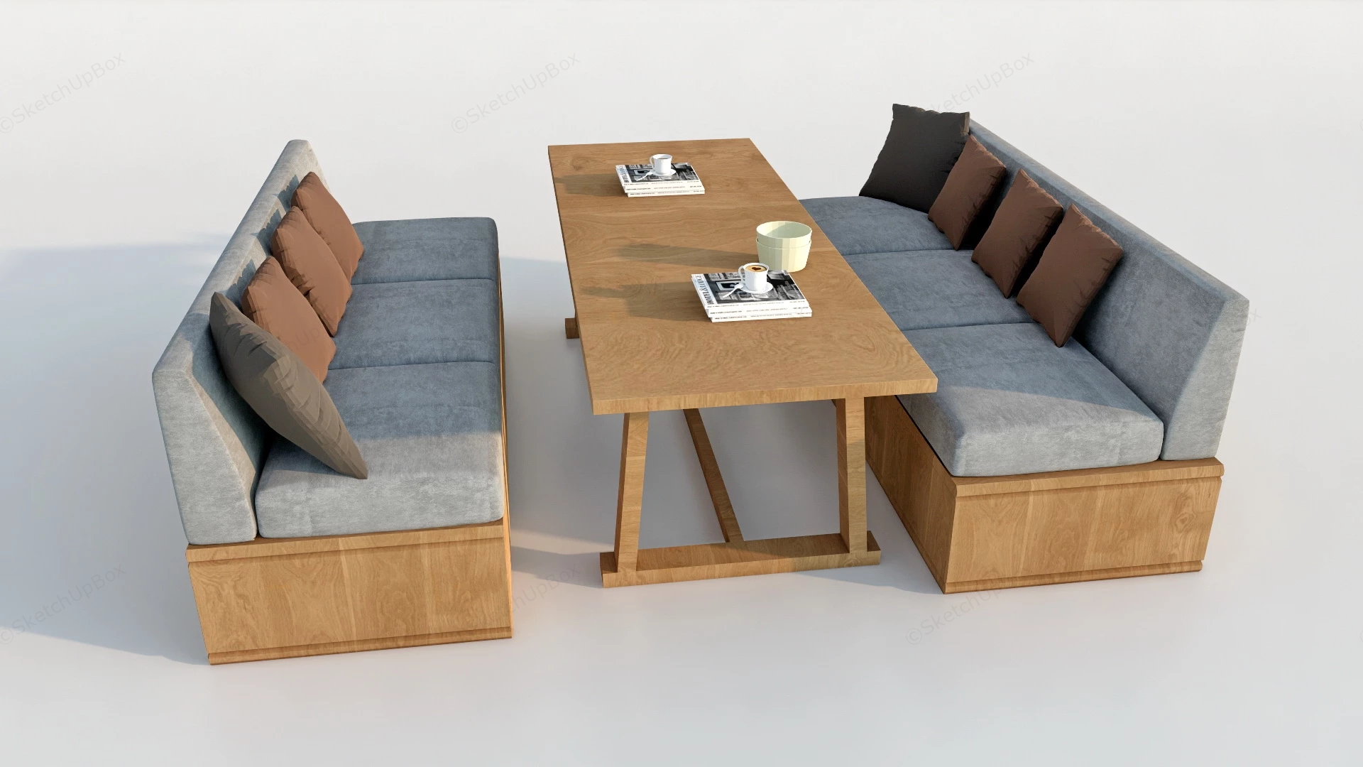 Booth Sofa Seating sketchup model preview - SketchupBox