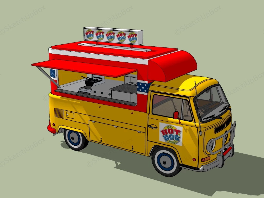 Hot Dog Food Truck sketchup model preview - SketchupBox