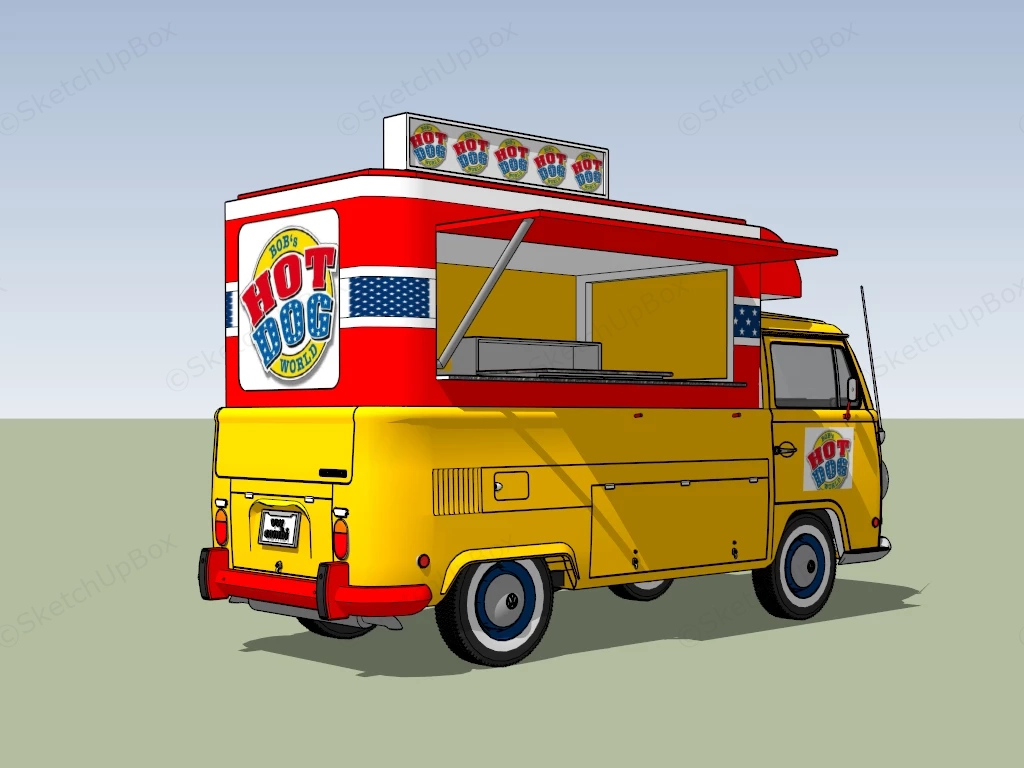 Hot Dog Food Truck sketchup model preview - SketchupBox