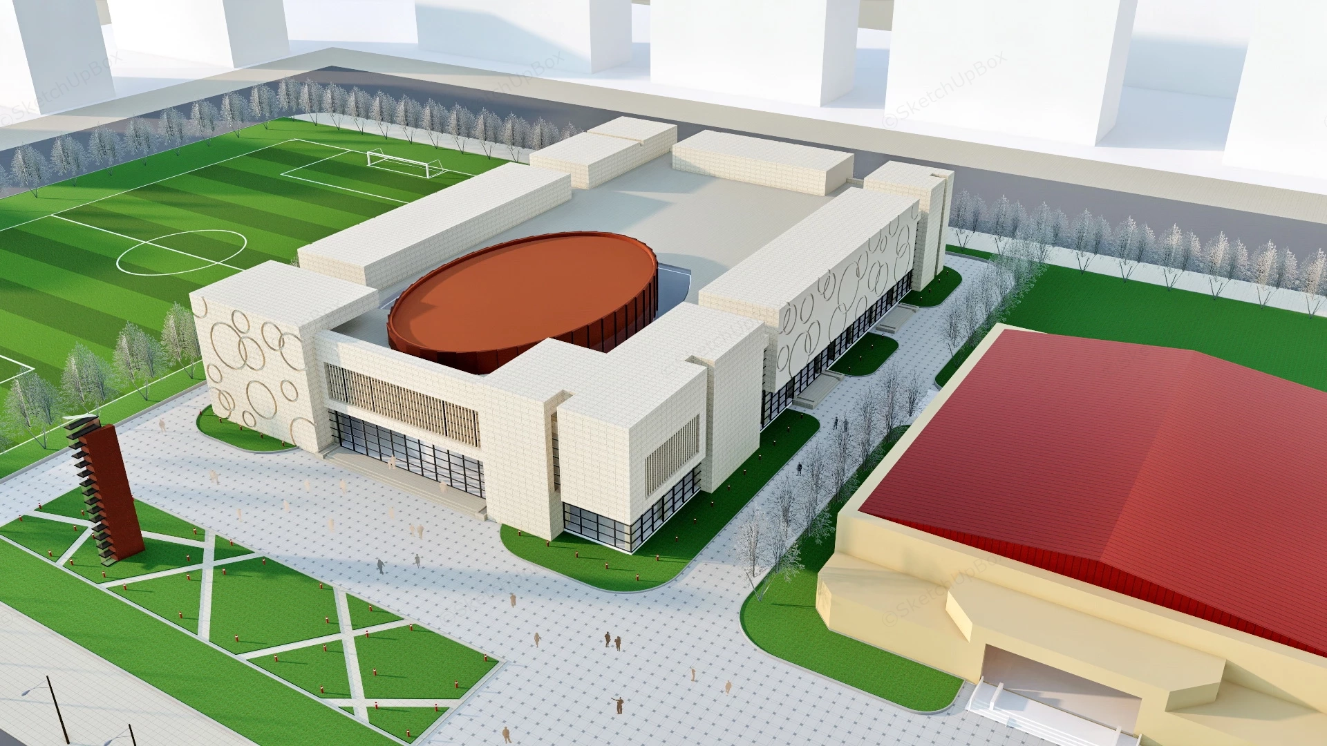 Convention And Exhibition Center sketchup model preview - SketchupBox