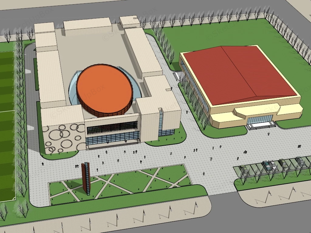 Convention And Exhibition Center sketchup model preview - SketchupBox