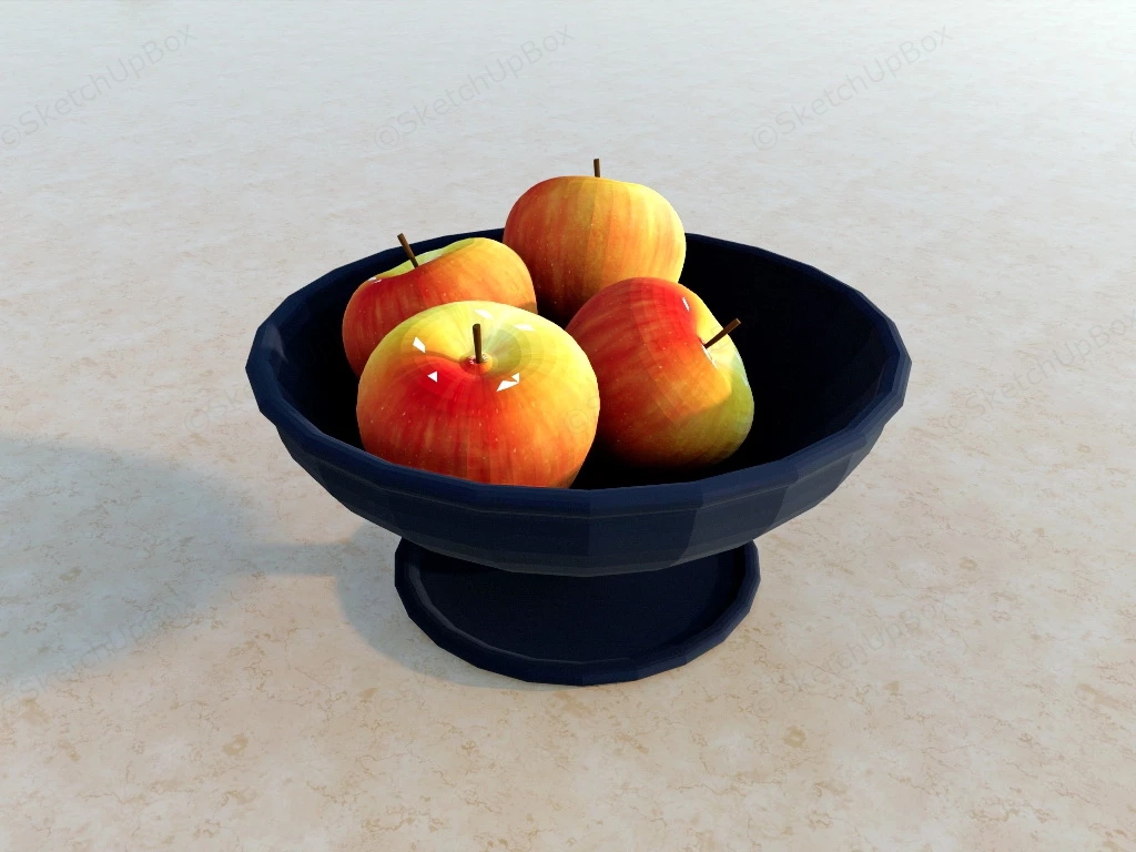Apples In Fruit Bowl sketchup model preview - SketchupBox
