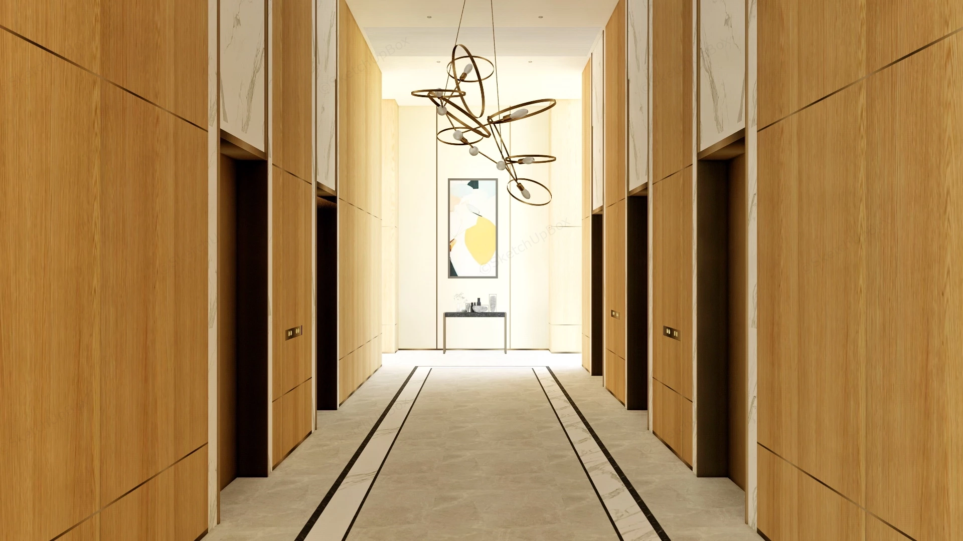 Elevator Hall Design sketchup model preview - SketchupBox