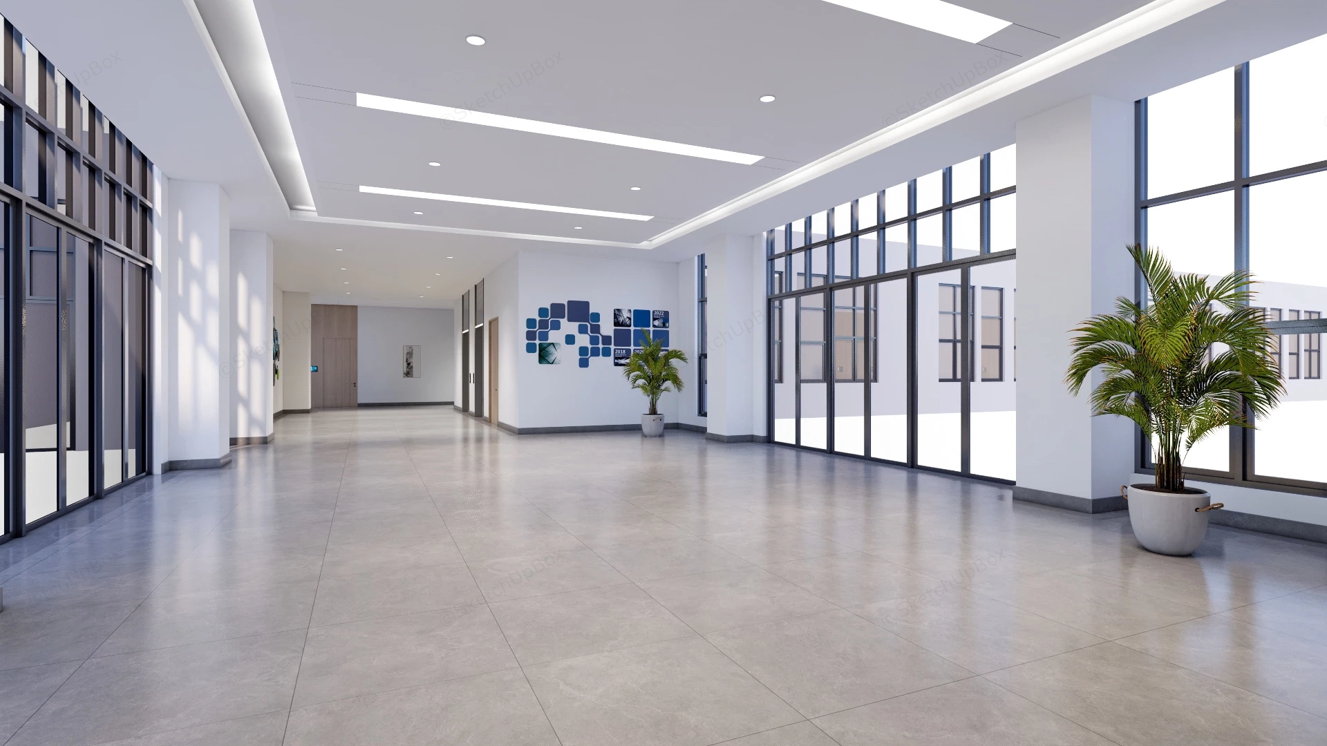 Modern Office Corridor Design sketchup model preview - SketchupBox