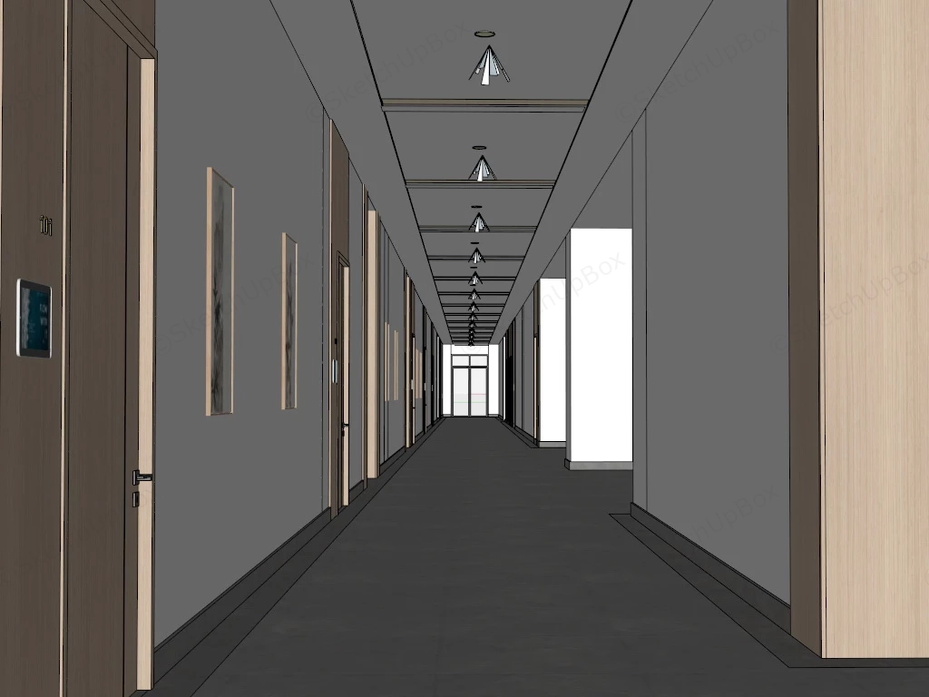 Modern Office Corridor Design sketchup model preview - SketchupBox