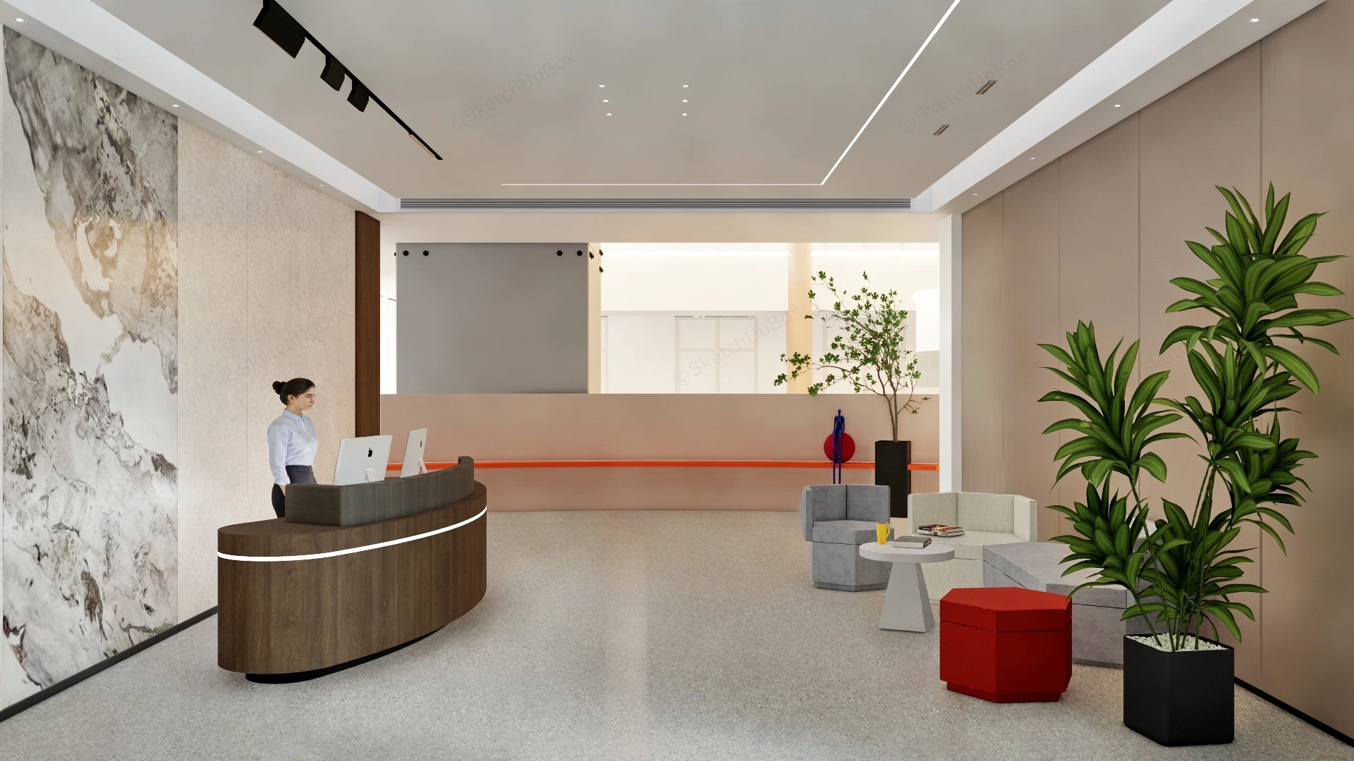 Office Reception Area Idea sketchup model preview - SketchupBox