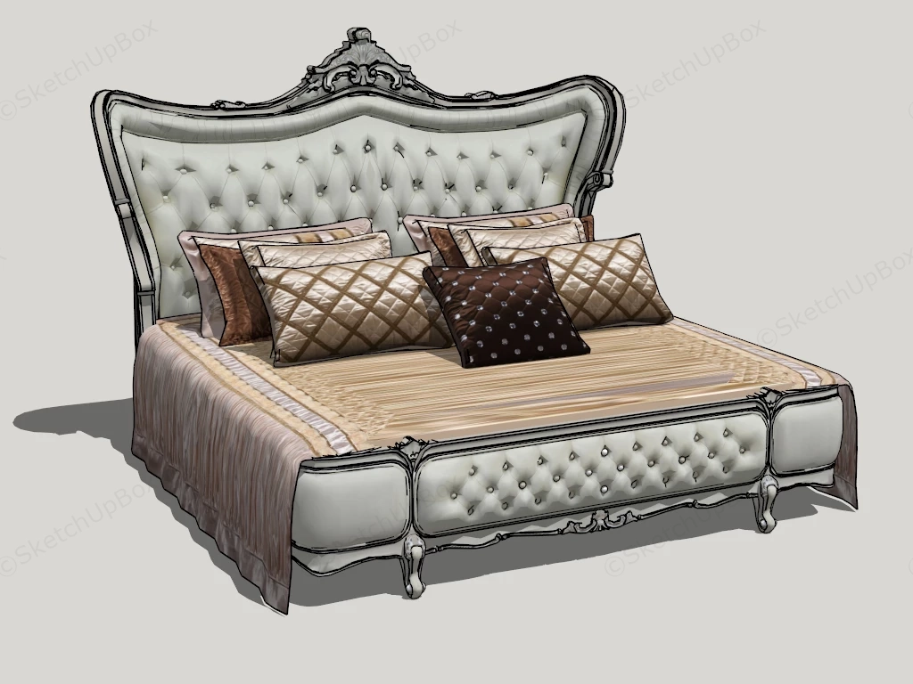 Tufted Platform Bed sketchup model preview - SketchupBox