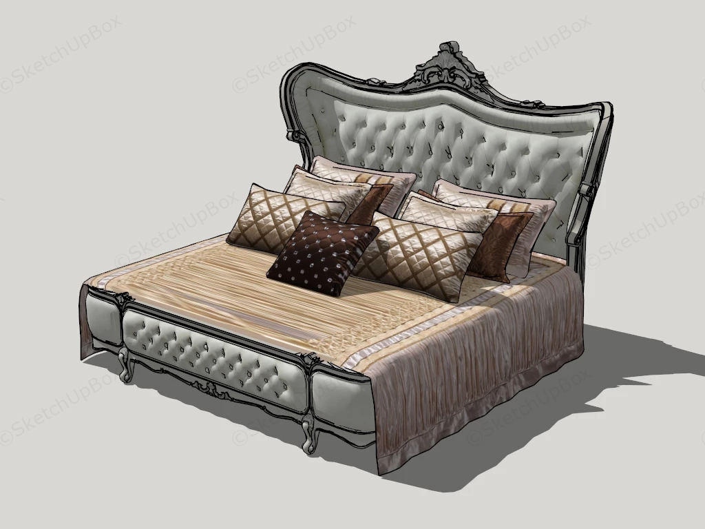 Tufted Platform Bed sketchup model preview - SketchupBox