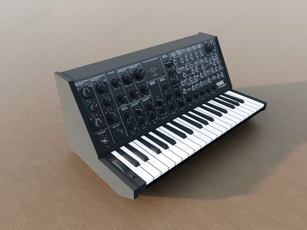 Korg Synthesizer sketchup model preview - SketchupBox