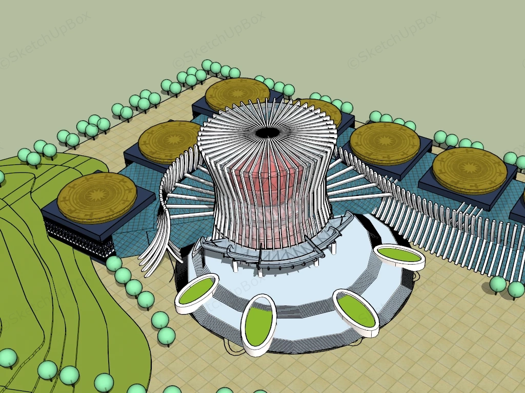Drum Museum Architecture sketchup model preview - SketchupBox