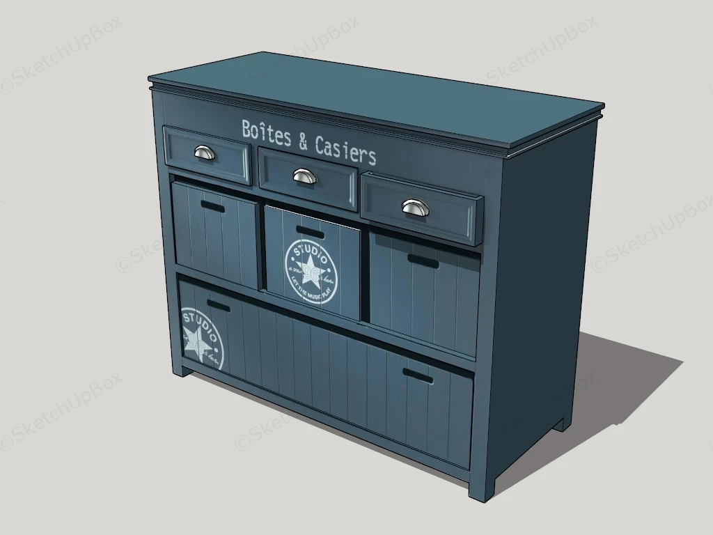 Vintage Blue Dresser sketchup model preview - SketchupBox