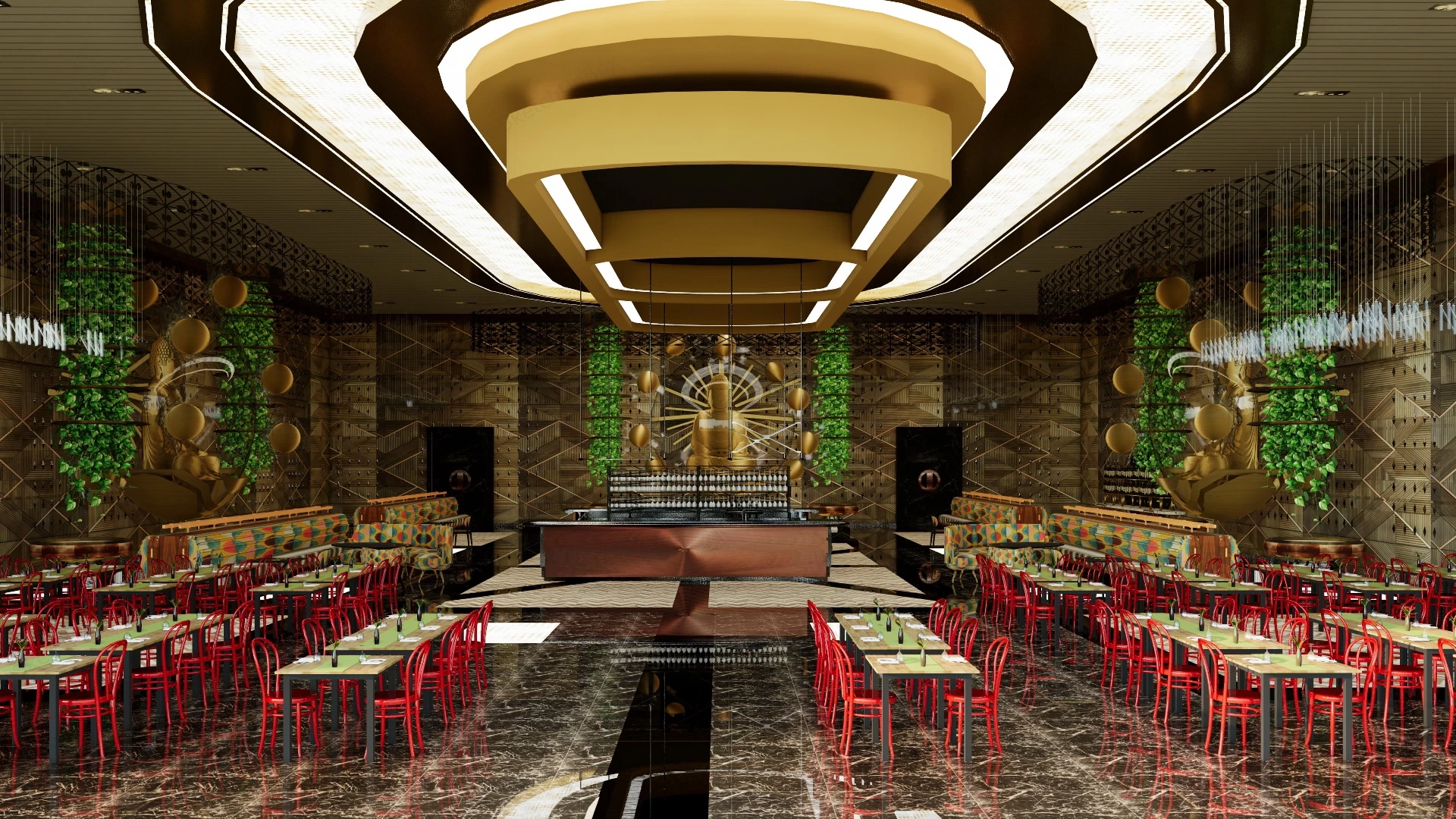 Buddha Asian Restaurant sketchup model preview - SketchupBox
