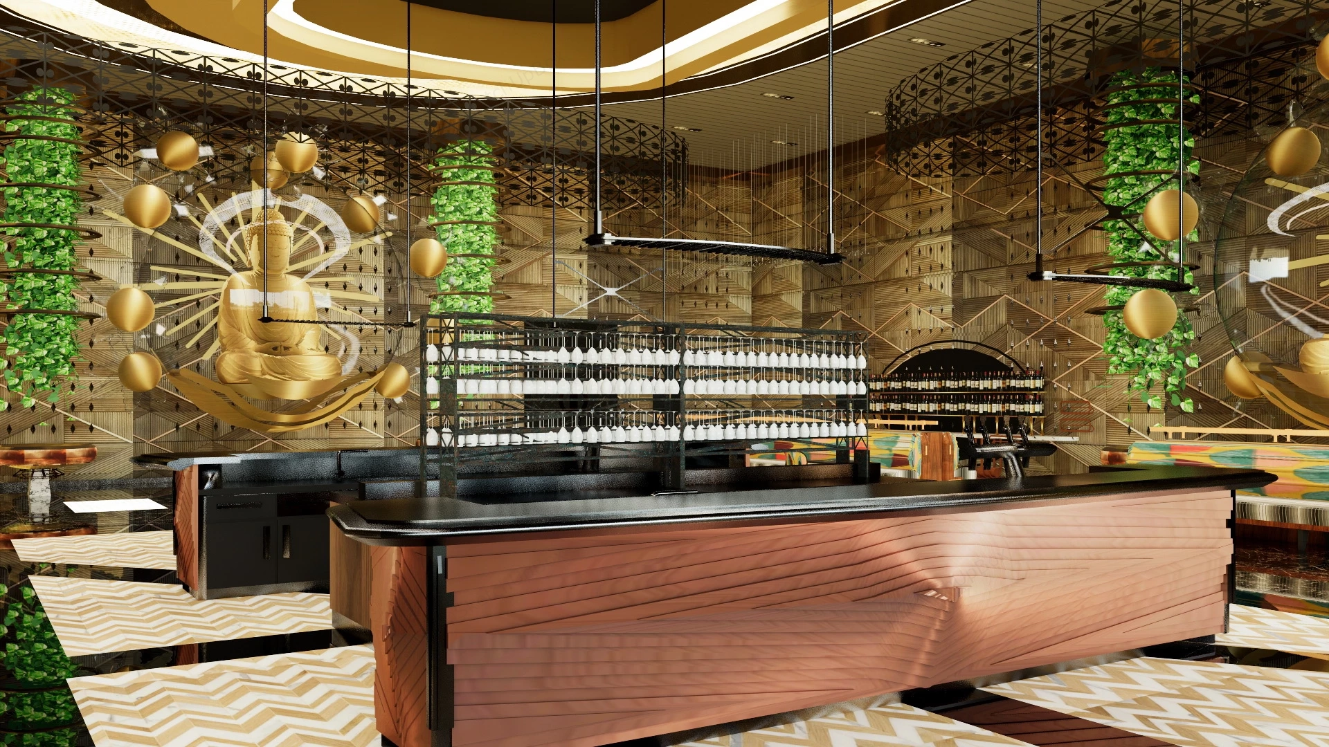 Buddha Asian Restaurant sketchup model preview - SketchupBox