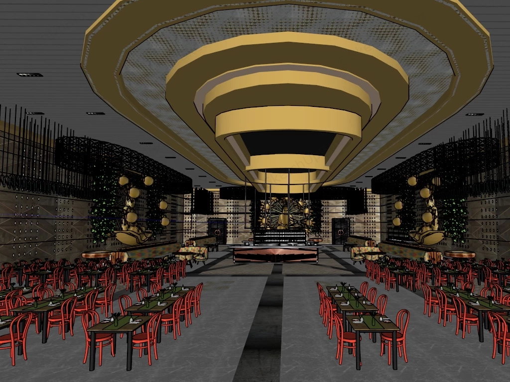 Buddha Asian Restaurant sketchup model preview - SketchupBox
